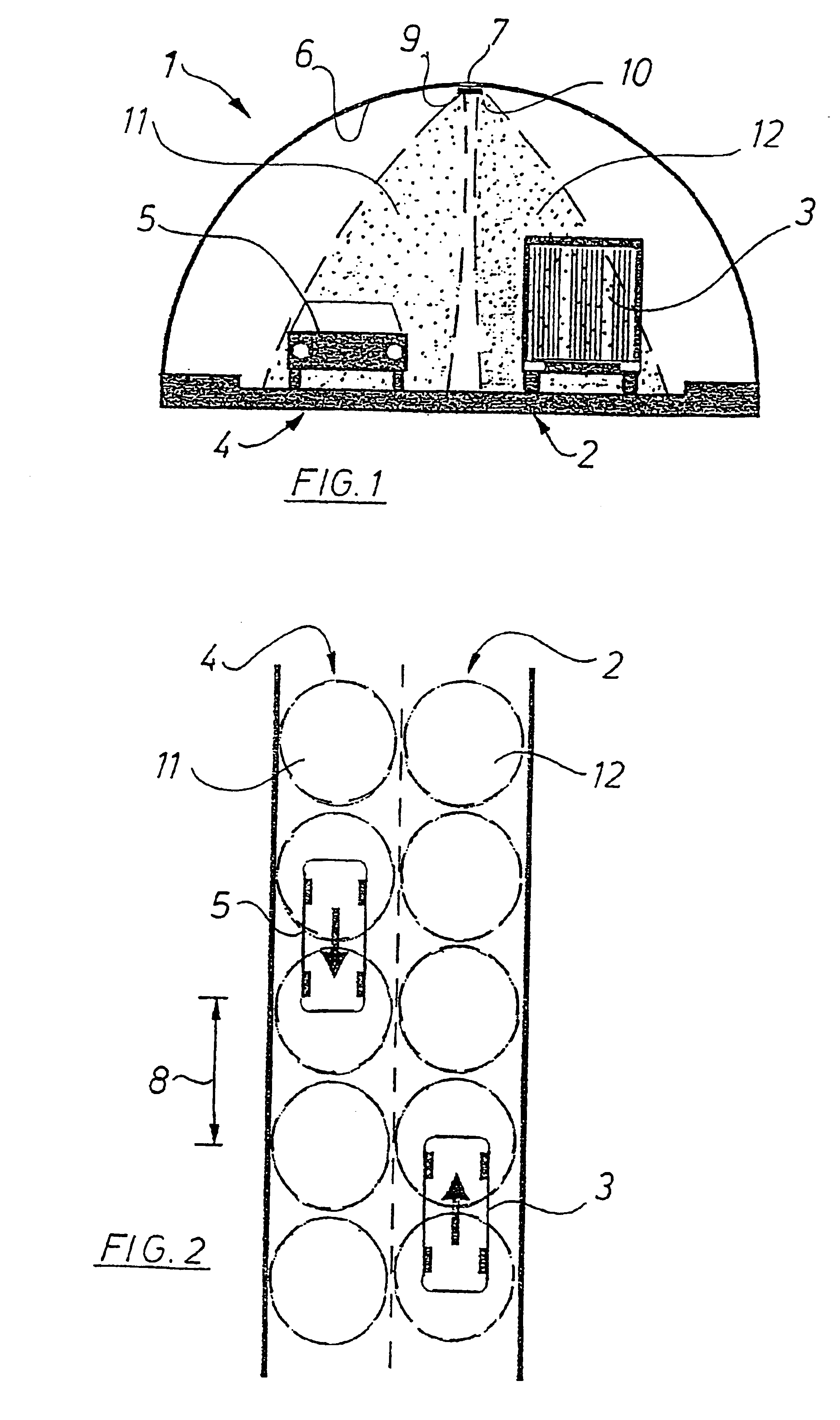 Tunnel monitoring system in a vehicle tunnel