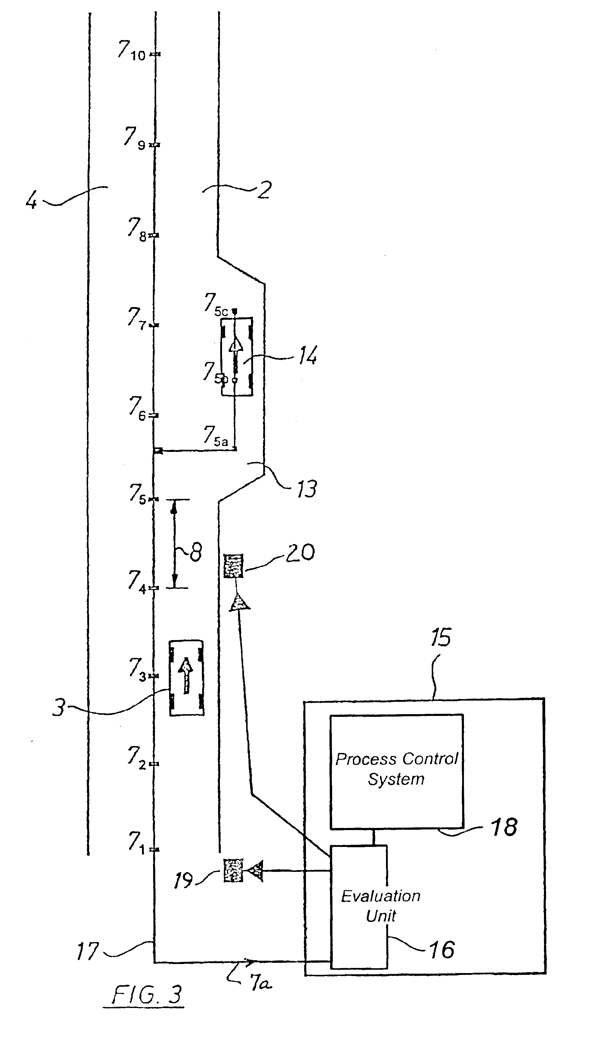 Tunnel monitoring system in a vehicle tunnel