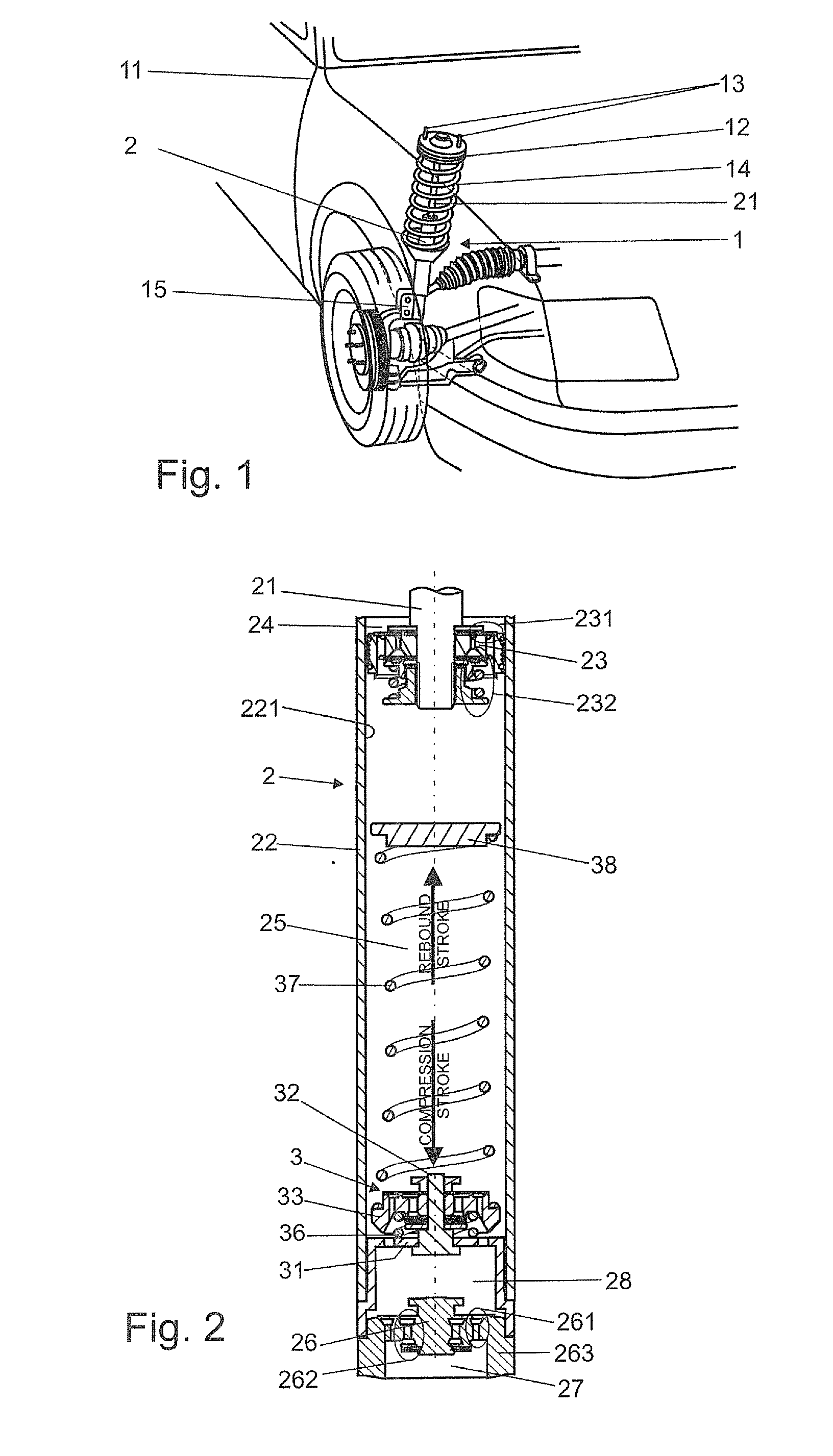 Hydraulic suspension damper with a position dependent damping assembly