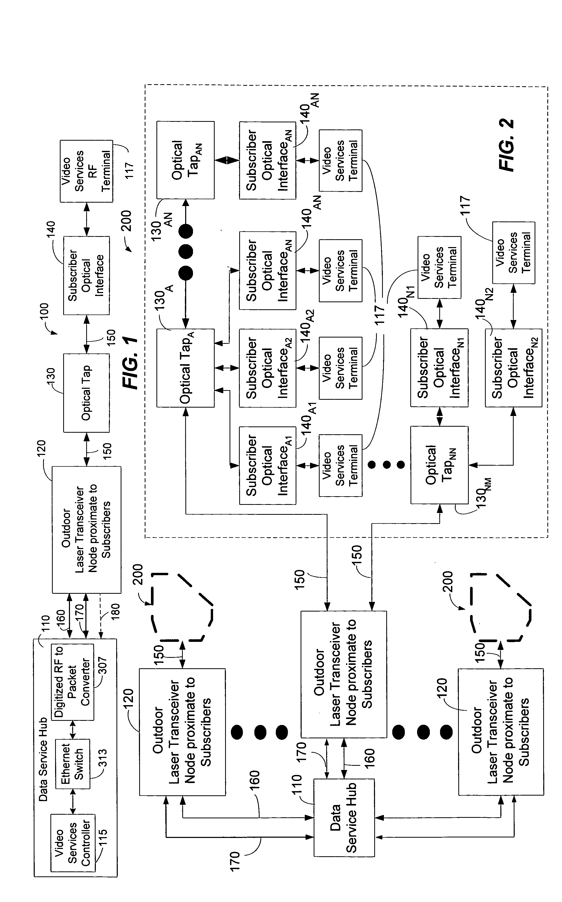 Method and system for providing a return path for signals generated by legacy video service terminals in an optical network