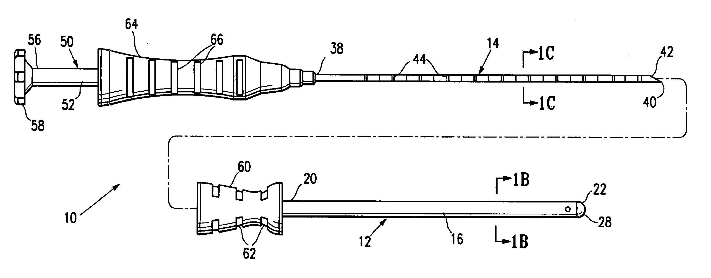 Marker delivery device with obturator