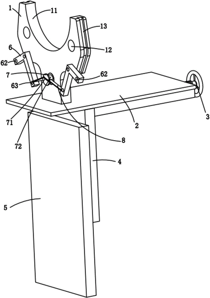 A sizing machine warp creel structure