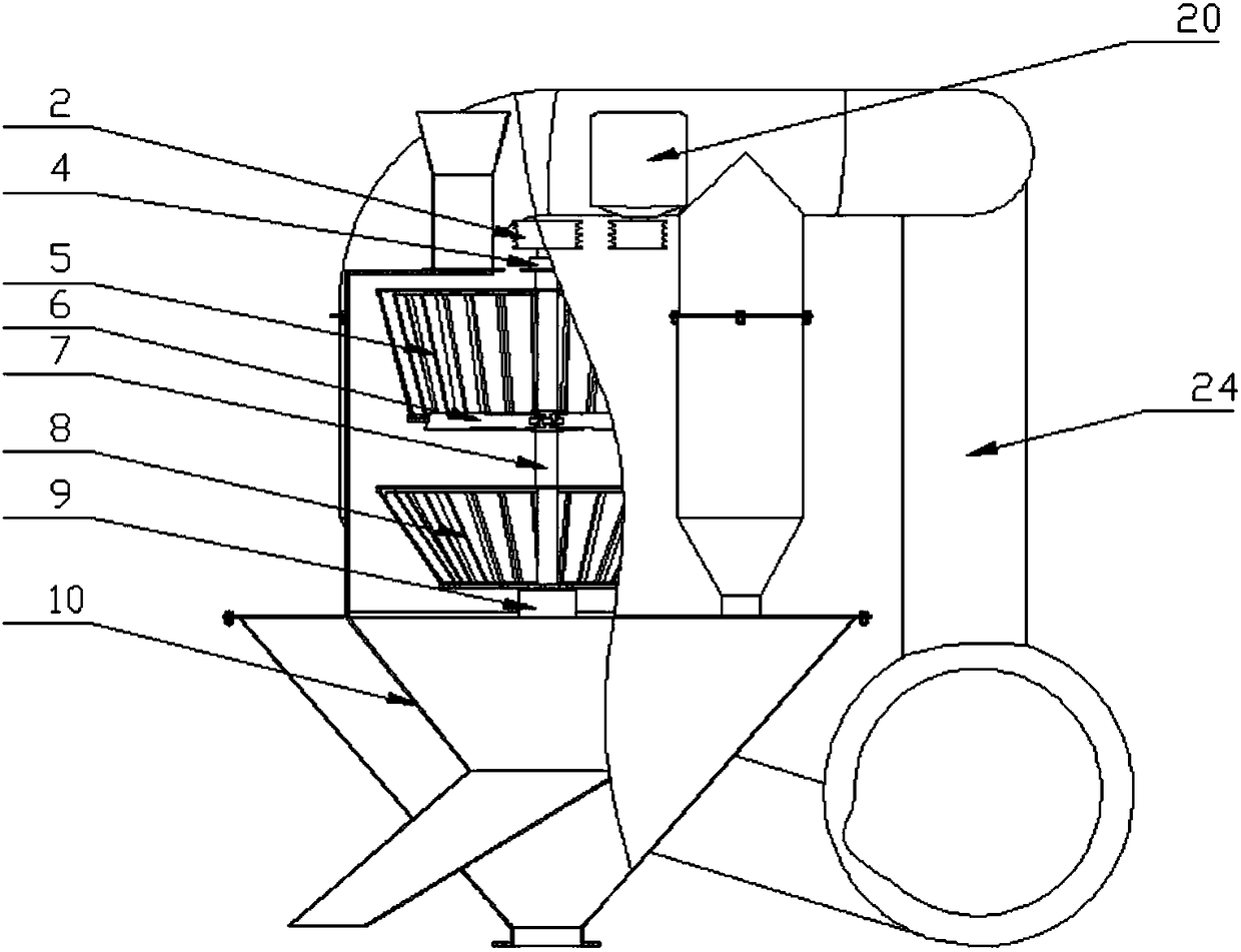 Efficient cyclone-type powder selecting machine