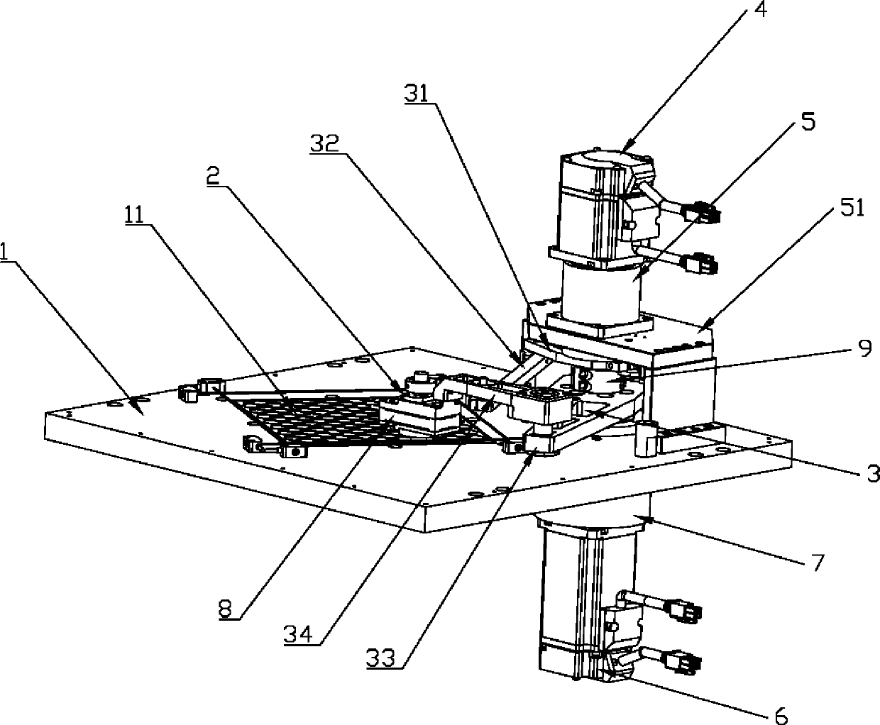 Material distributing mechanism of LED light splitting machine