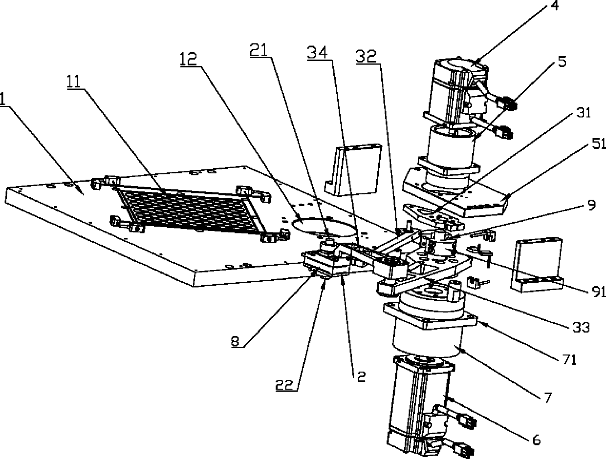 Material distributing mechanism of LED light splitting machine