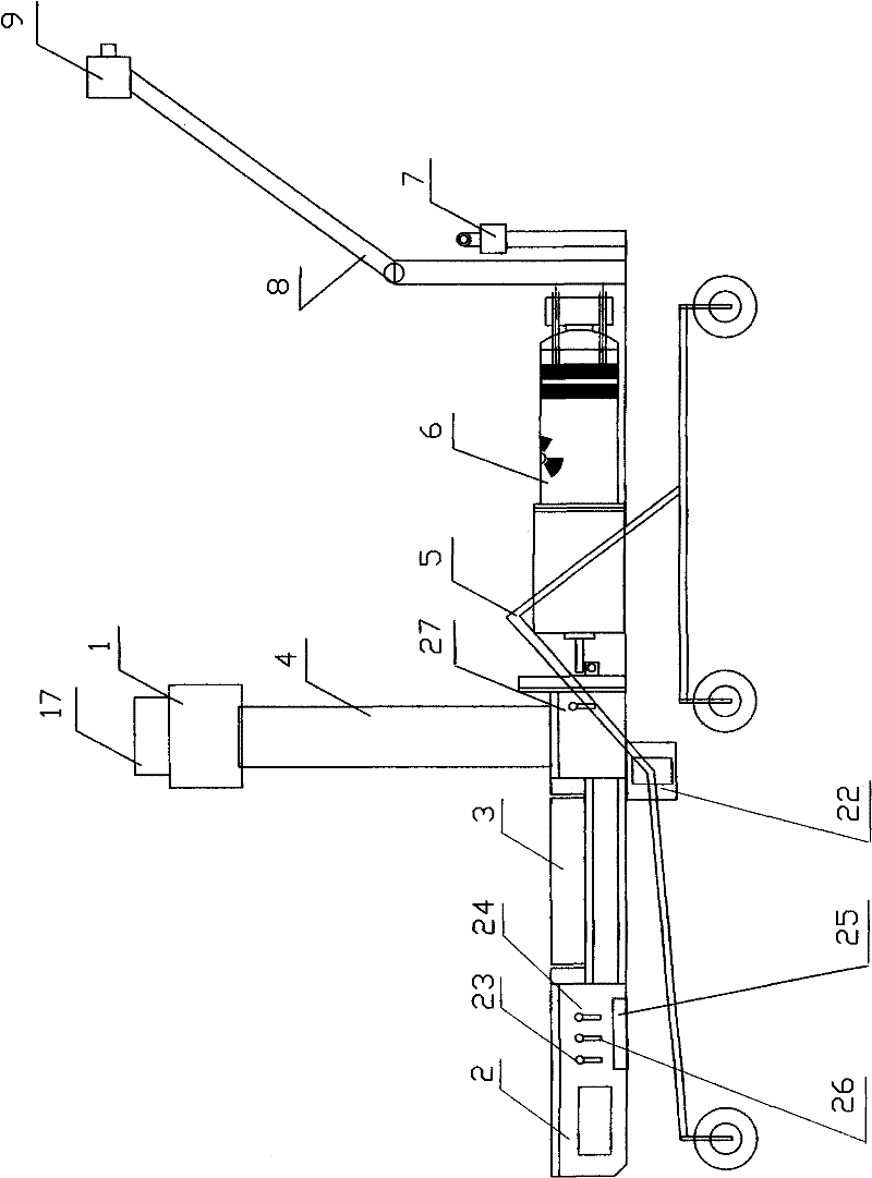 Wheel-type X-ray flaw detection robot device