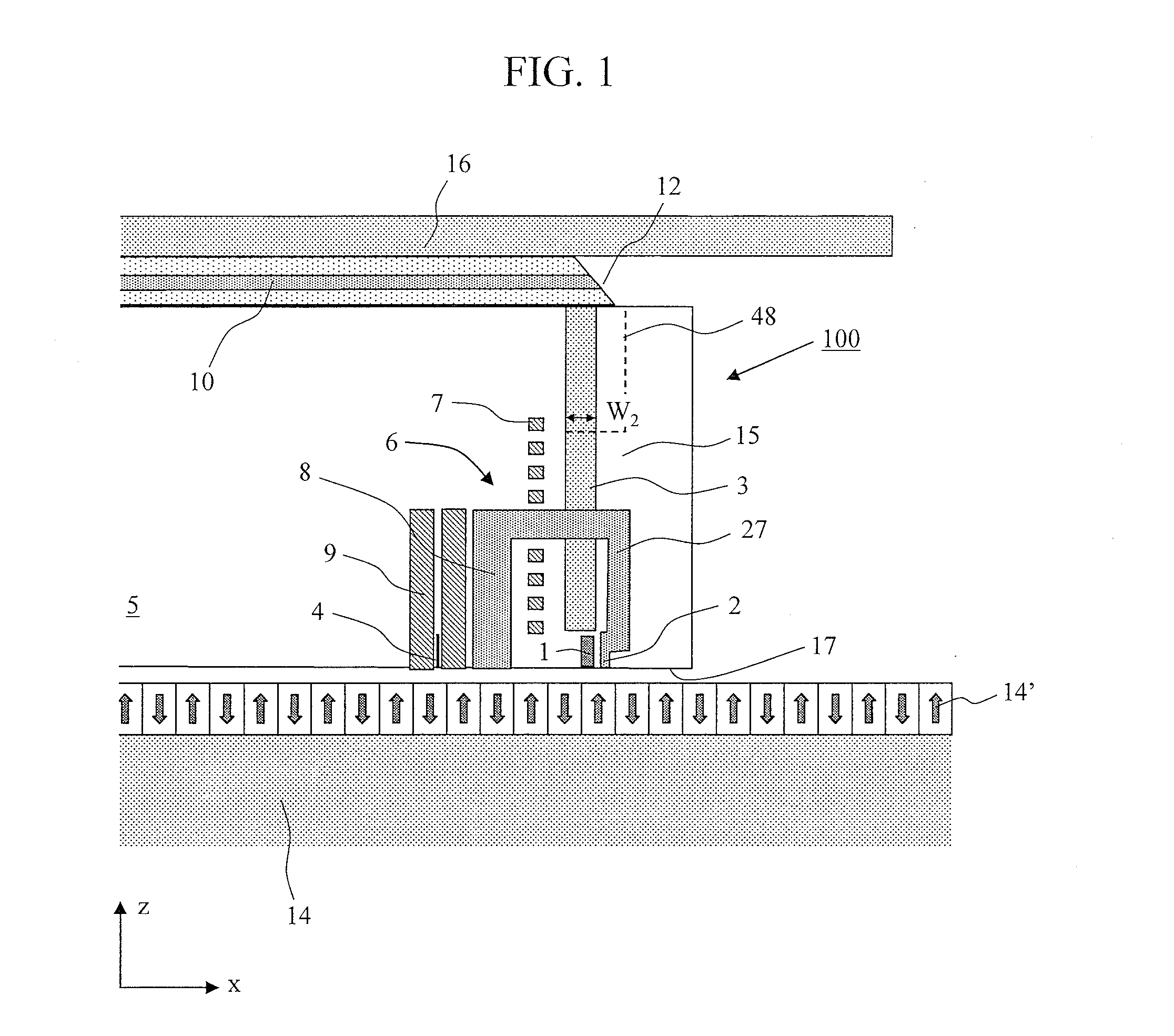 Head for thermal assisted magnetic recording device, and thermal assisted magnetic recording device