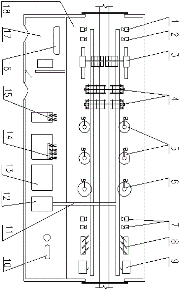 Automatic washing equipment of metro vehicle