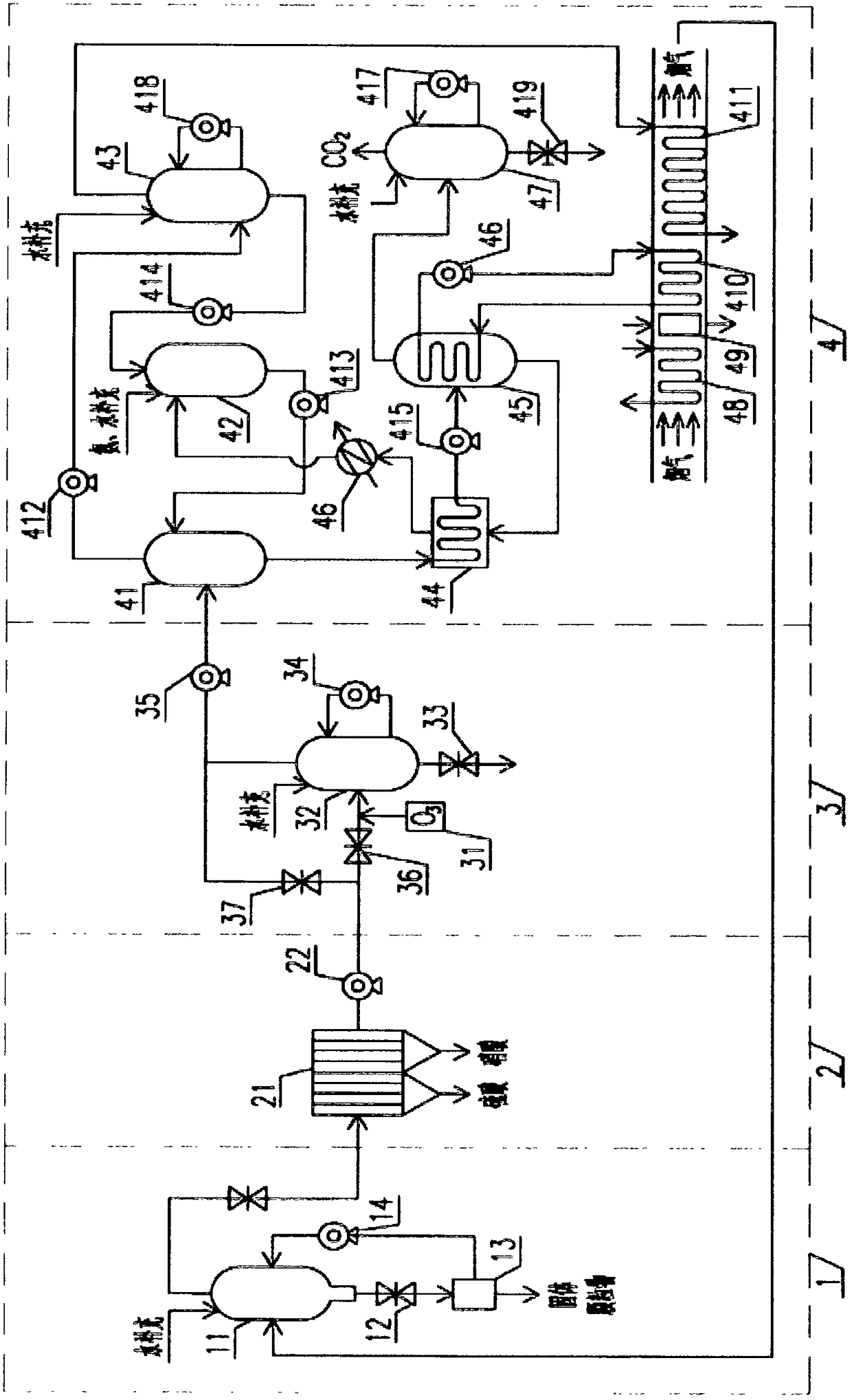 Four-grade purification system and method for all pollutants of coal-fired flue gas