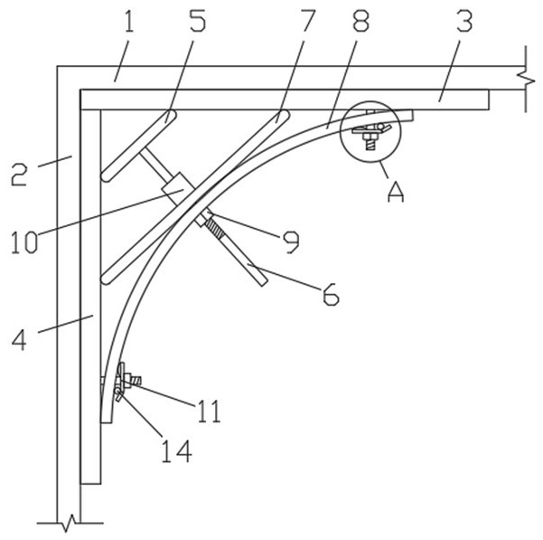 Bow cargo hold hatch corner structure of large container ship