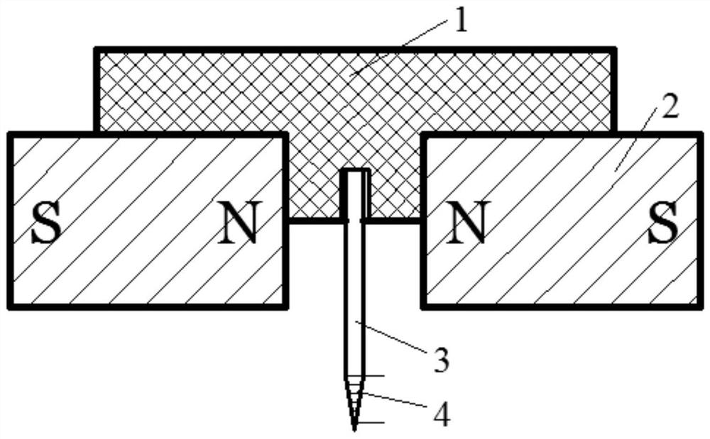 Needle type magnetic repulsion focusing detection sensor and detection system