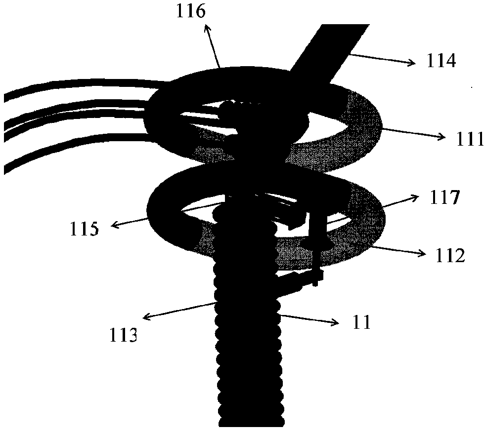 Assembly comprising supporting insulator and equalizing rings