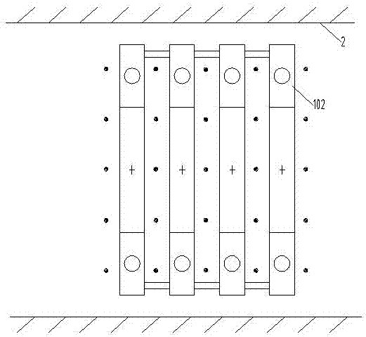 Circulating-moving type horizontally-arranged air way forepoling unit