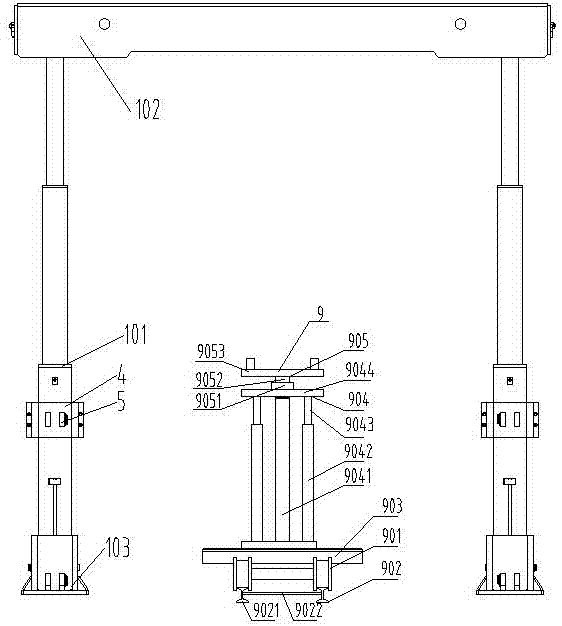 Circulating-moving type horizontally-arranged air way forepoling unit