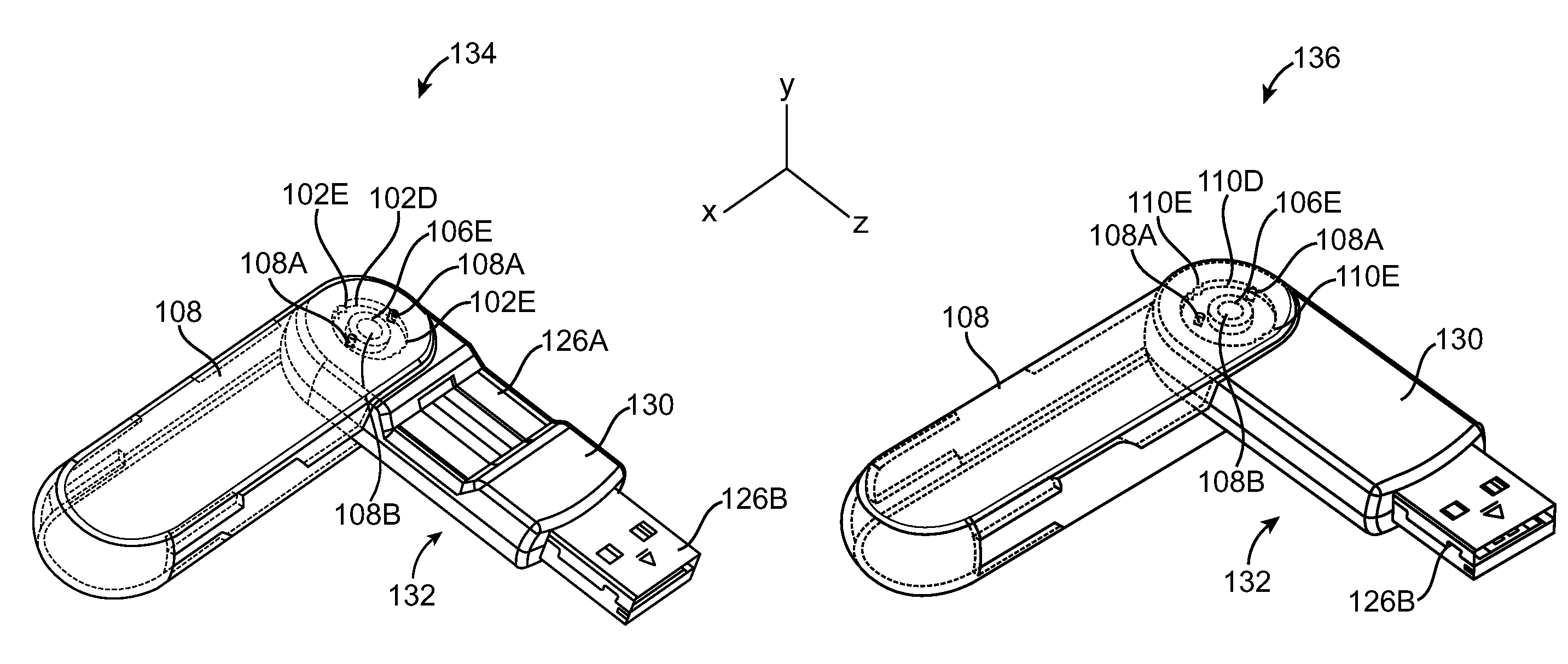 Universal Serial Bus (USB) Flash Drive Having Locking Pins and Locking Grooves for Locking Swivel Cap