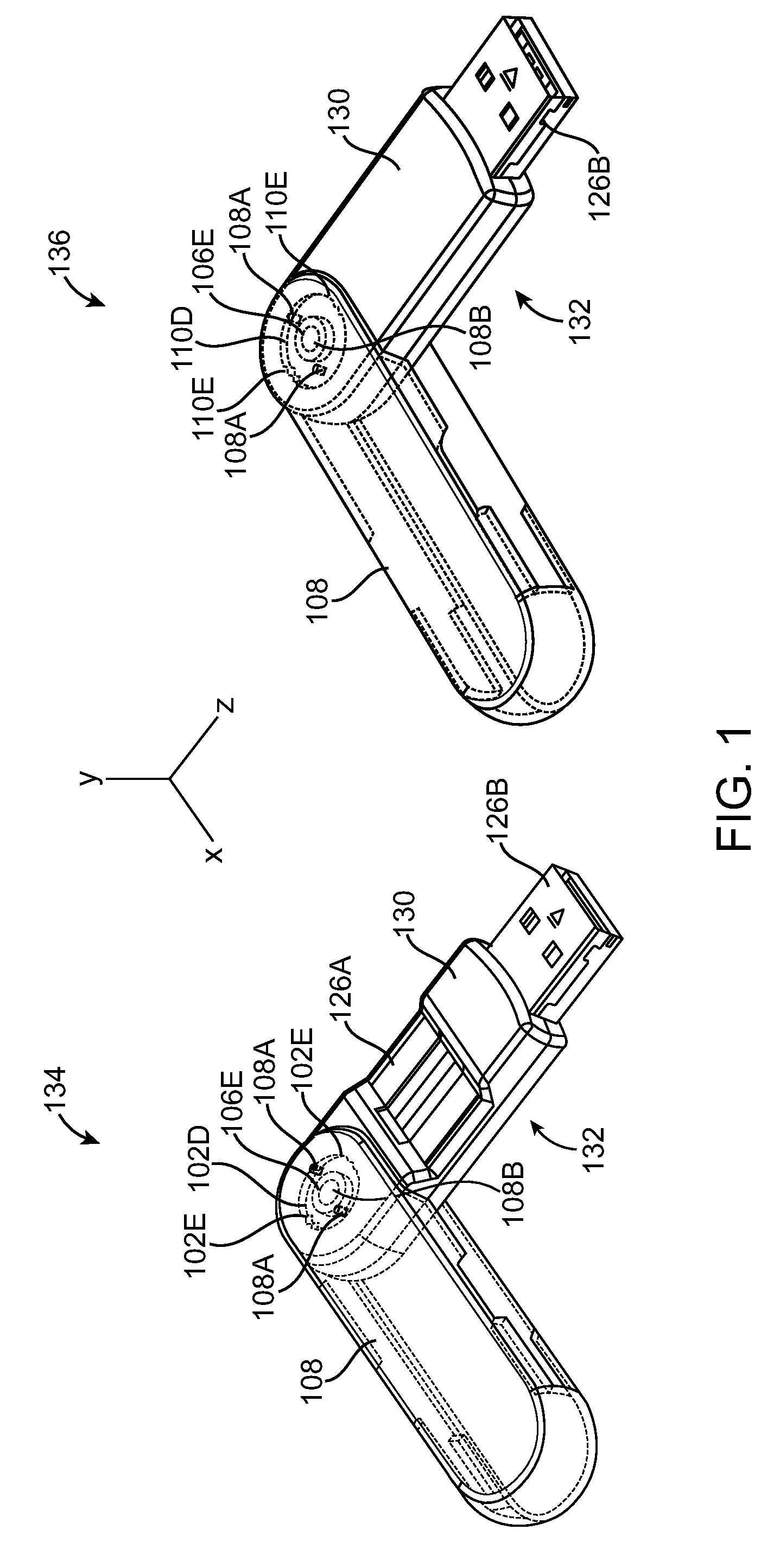 Universal Serial Bus (USB) Flash Drive Having Locking Pins and Locking Grooves for Locking Swivel Cap