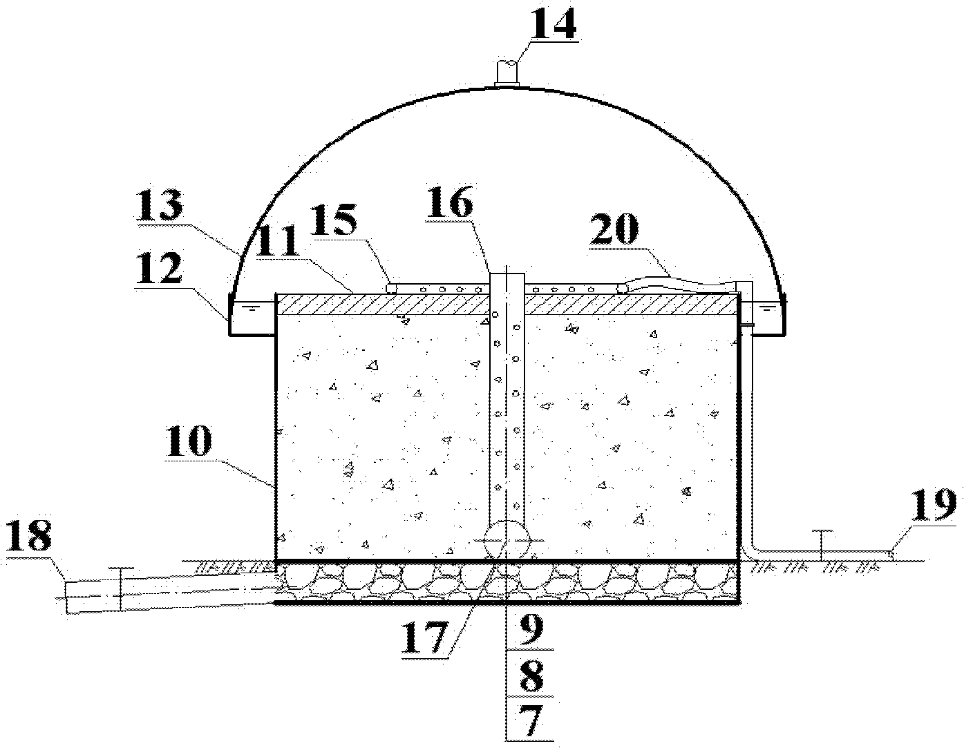 Household garbage bioreactor and aerobic-anaerobic-semi-aerobic circulation treatment method