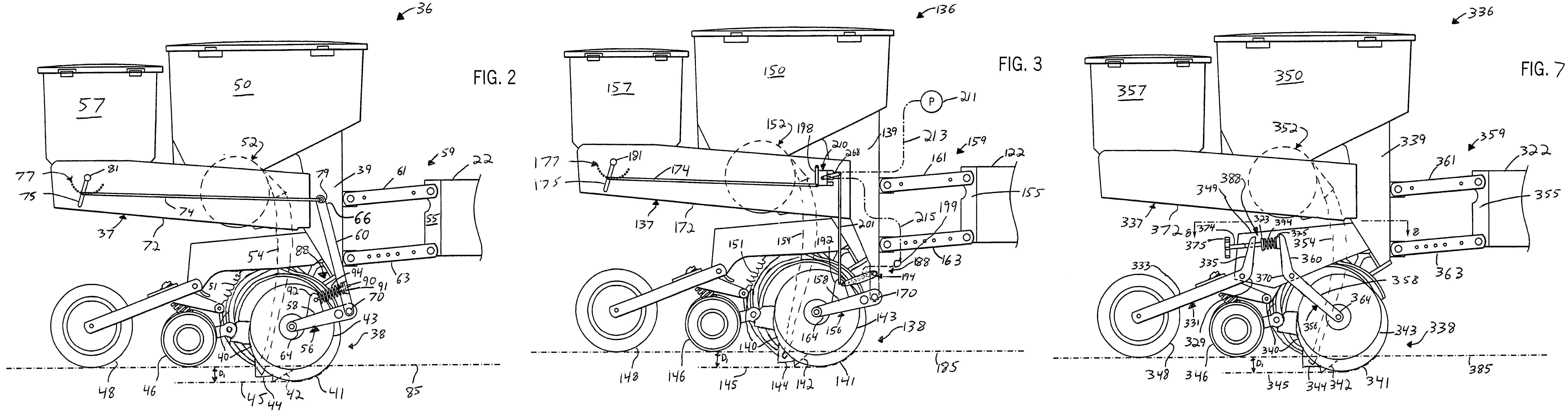 Suspension system for planting unit