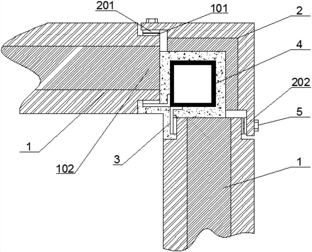 Connecting mechanism for corner of fabricated building and construction technology of connecting mechanism