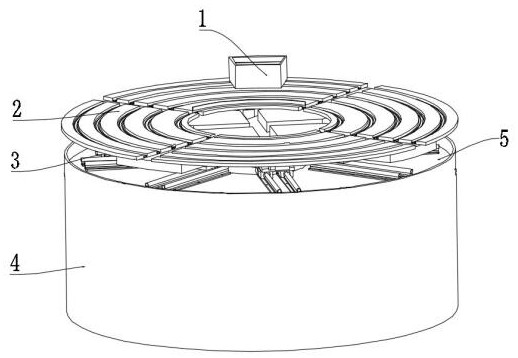 Geometric space gathering and scattering type gathering semi-rotating self-service electronic product selling flower disc