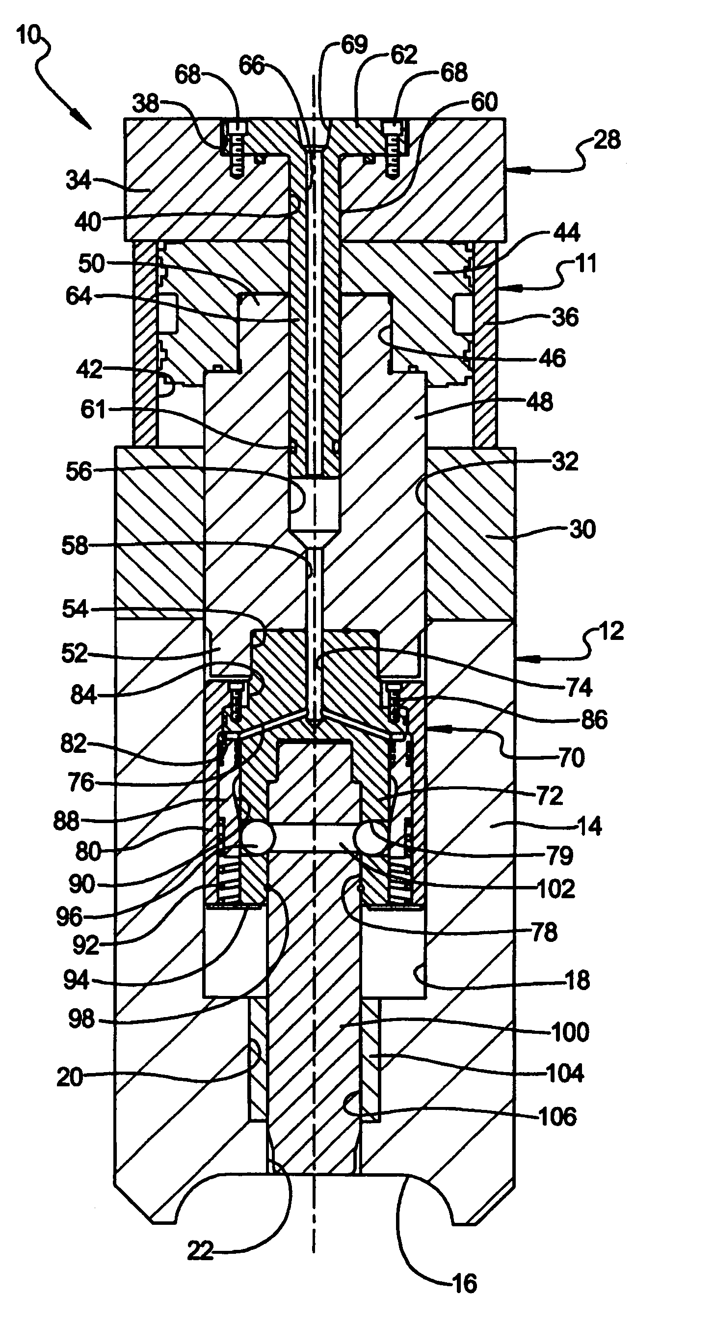 Quick change assembly for hydroforming punches