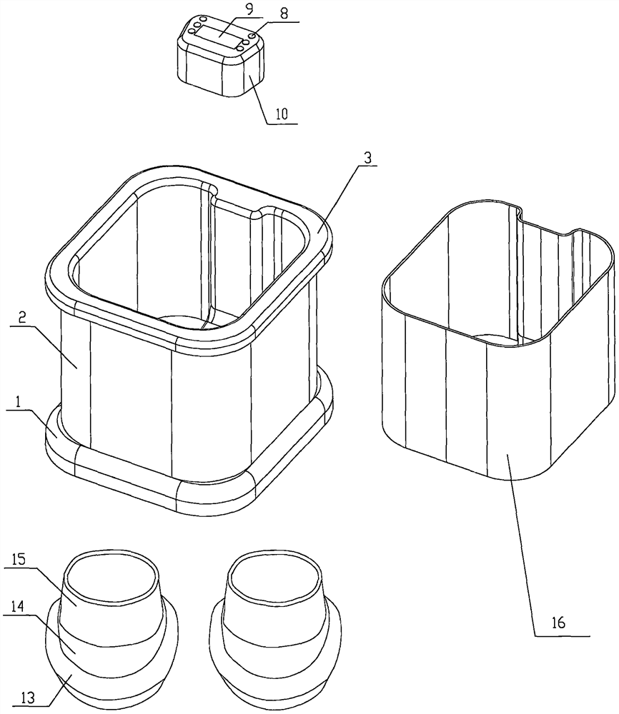 Foot bath bucket with foot massage function and its intelligent control method