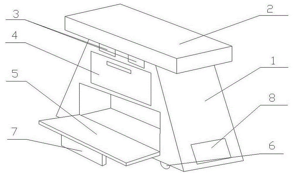 Multifunctional trapezoidal bedside table