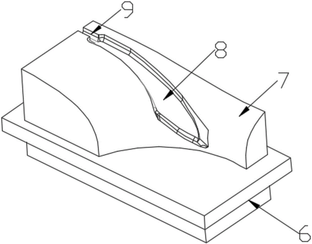 Blade casting die, application of blade casting die and blade forming method