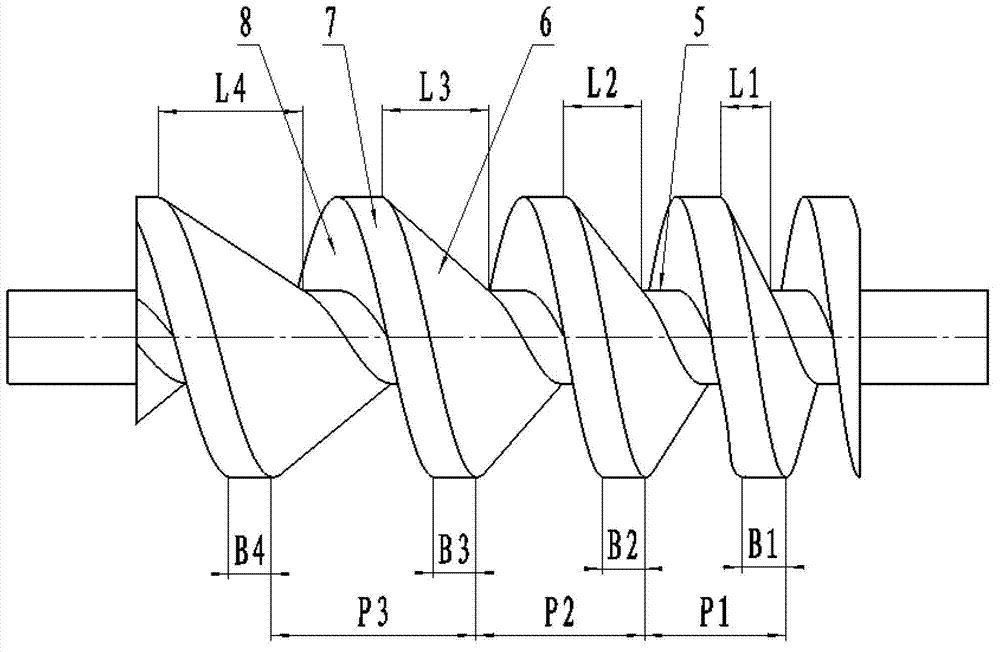 Single-head varying-pitch screw rotor with equal tooth top width