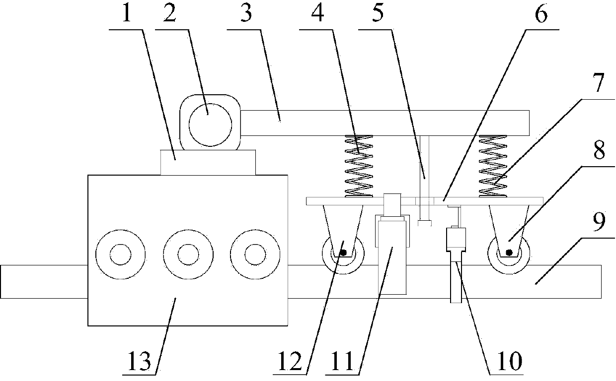 Carrying and obstacle crossing mechanism for electromagnetic detection of power transmission line