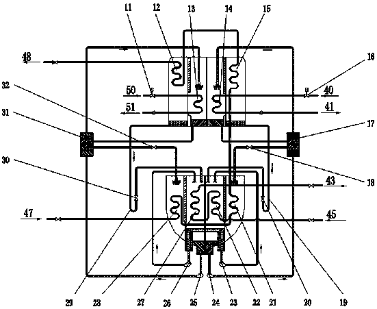 Two-stage type lithium bromide absorption heat pump unit capable of realizing double-effect refrigeration