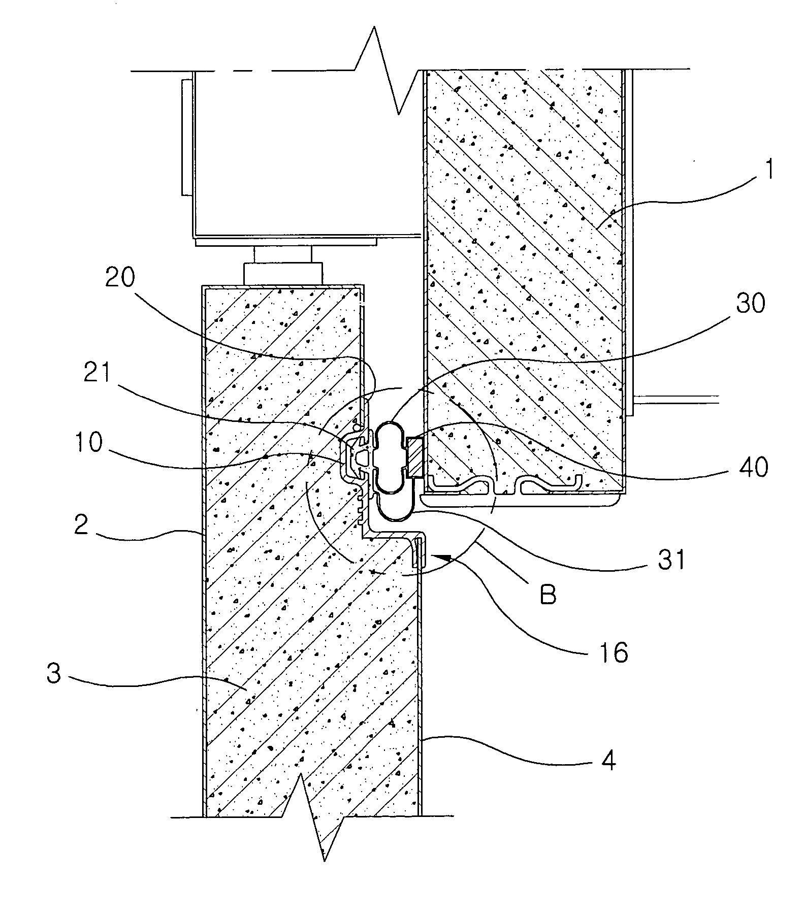 Door gasket structure for refrigerator