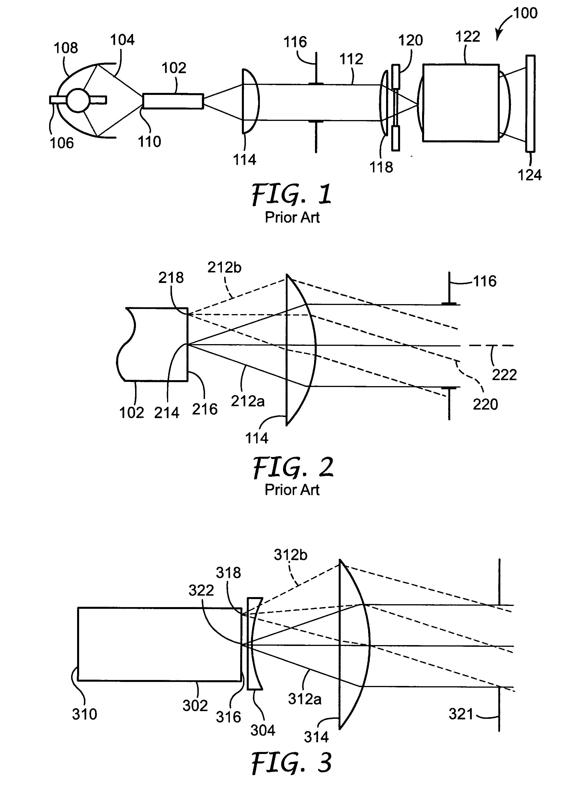 Projection illumination system with tunnel integrator and field lens