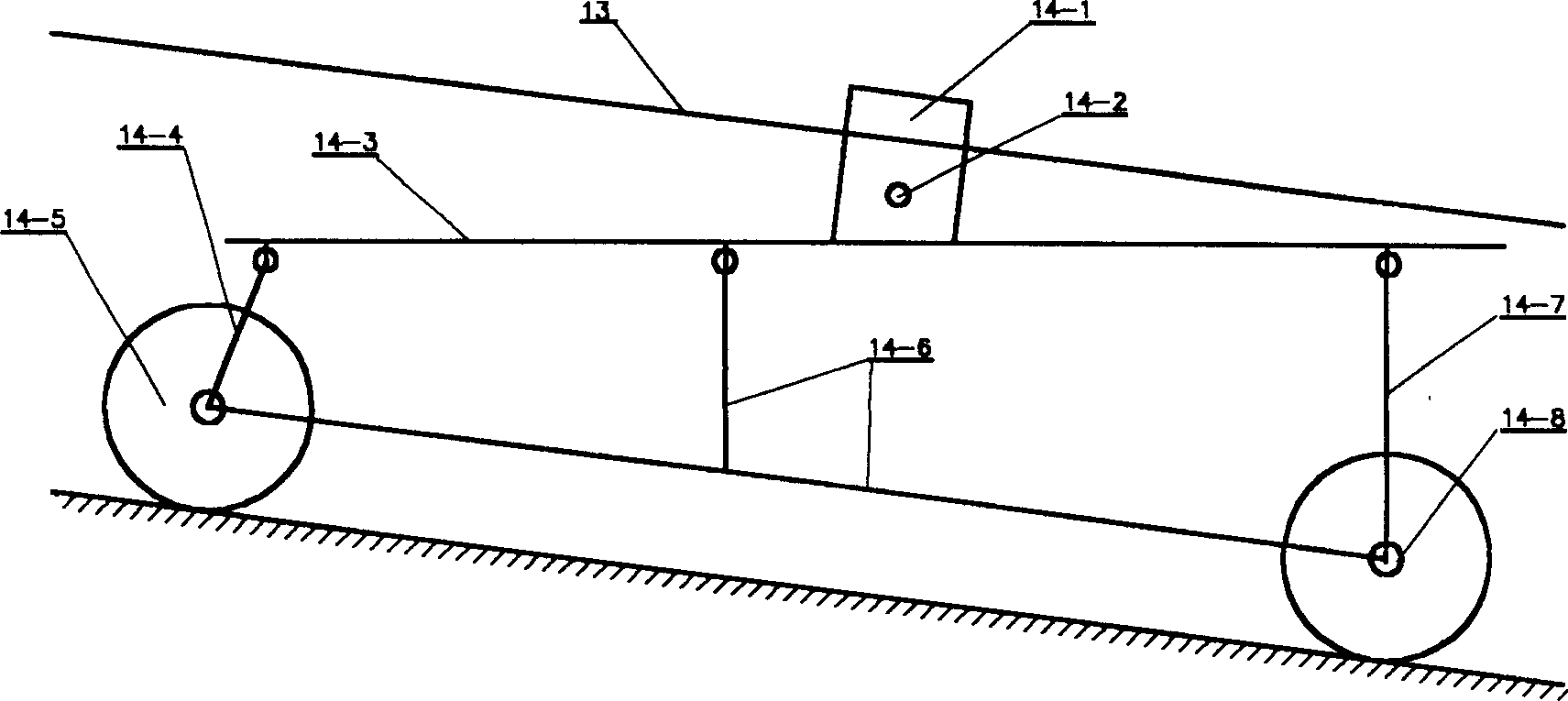 Elevator type men-carrying apparatus for mine inclined well