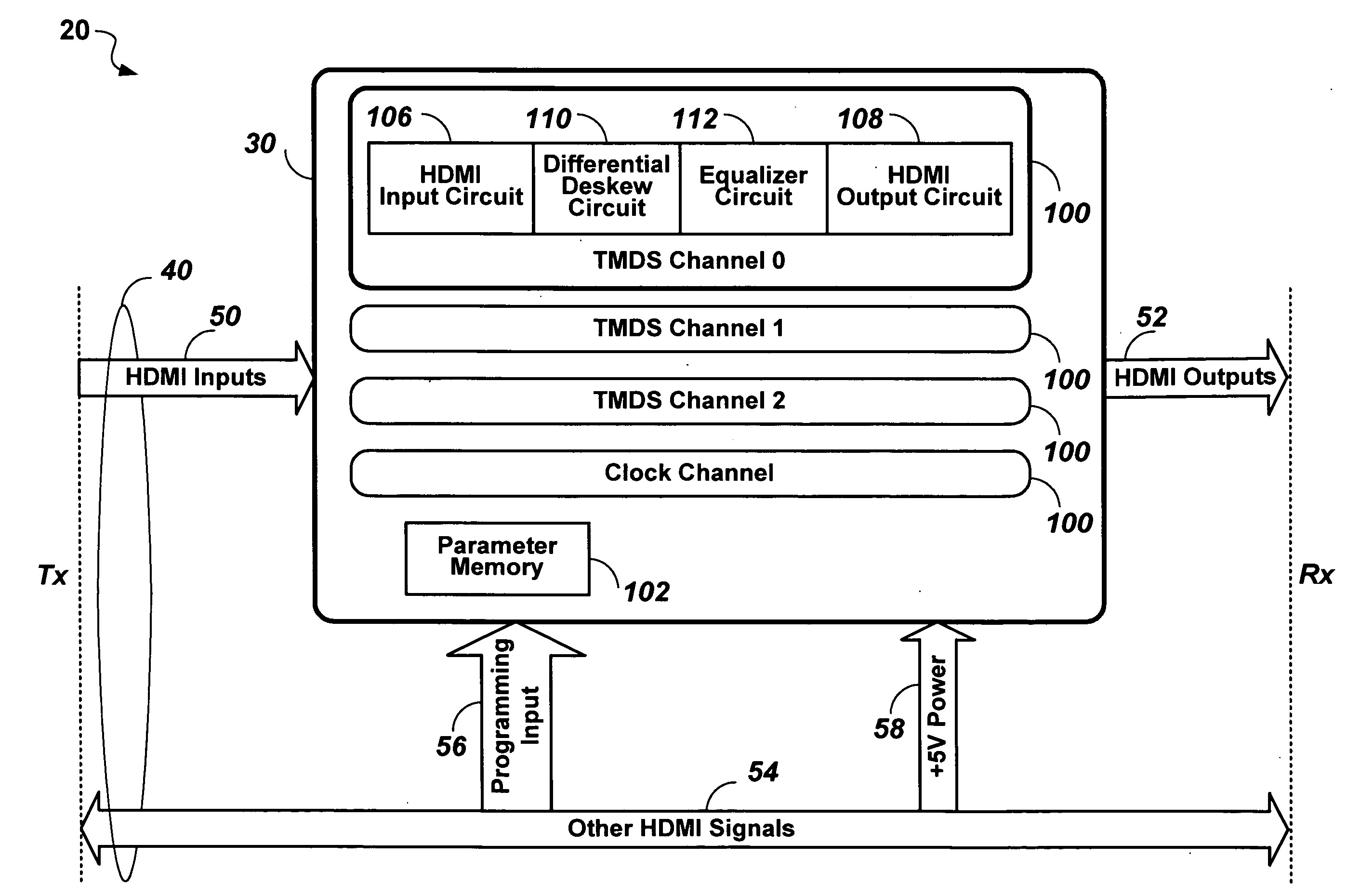 High-speed cable with embedded power control