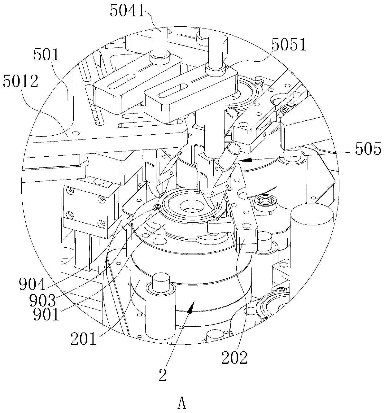 Automatic assembling equipment for eccentric cam and check ring of three-convex balance wheel seat and assembling process of automatic assembling equipment