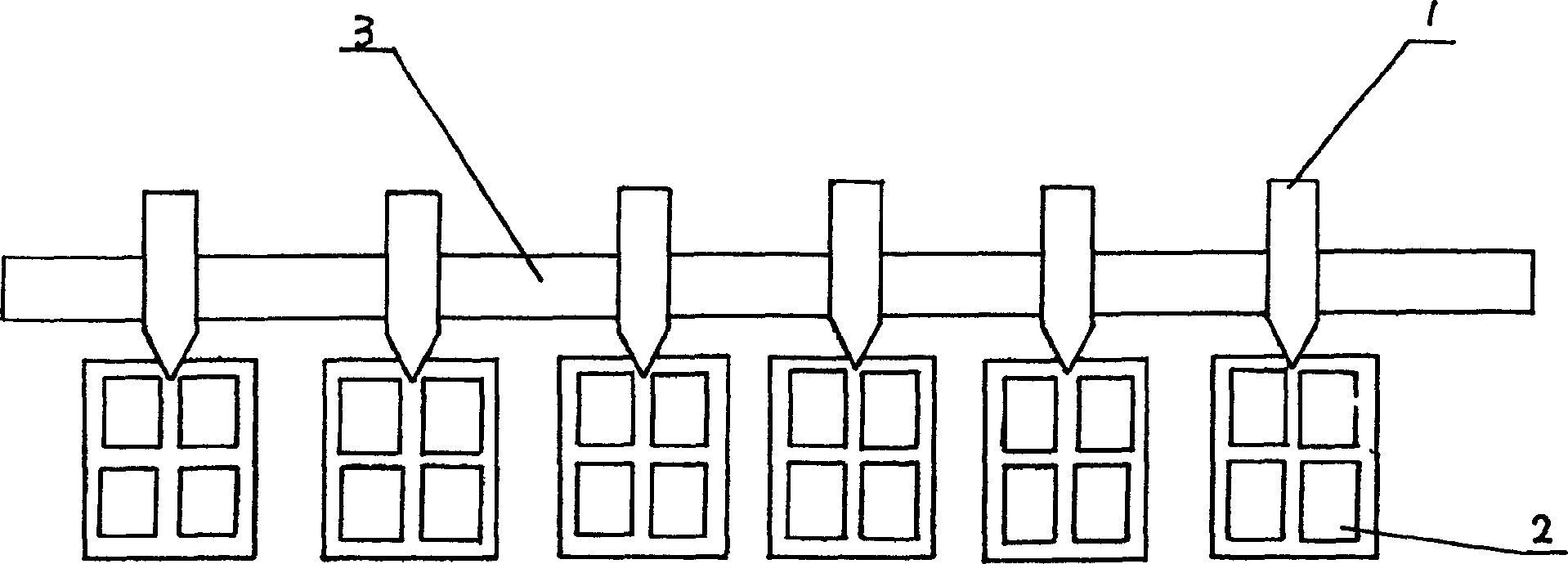 Array method for drill spindles of printed circuit board drilling machine or forming machine