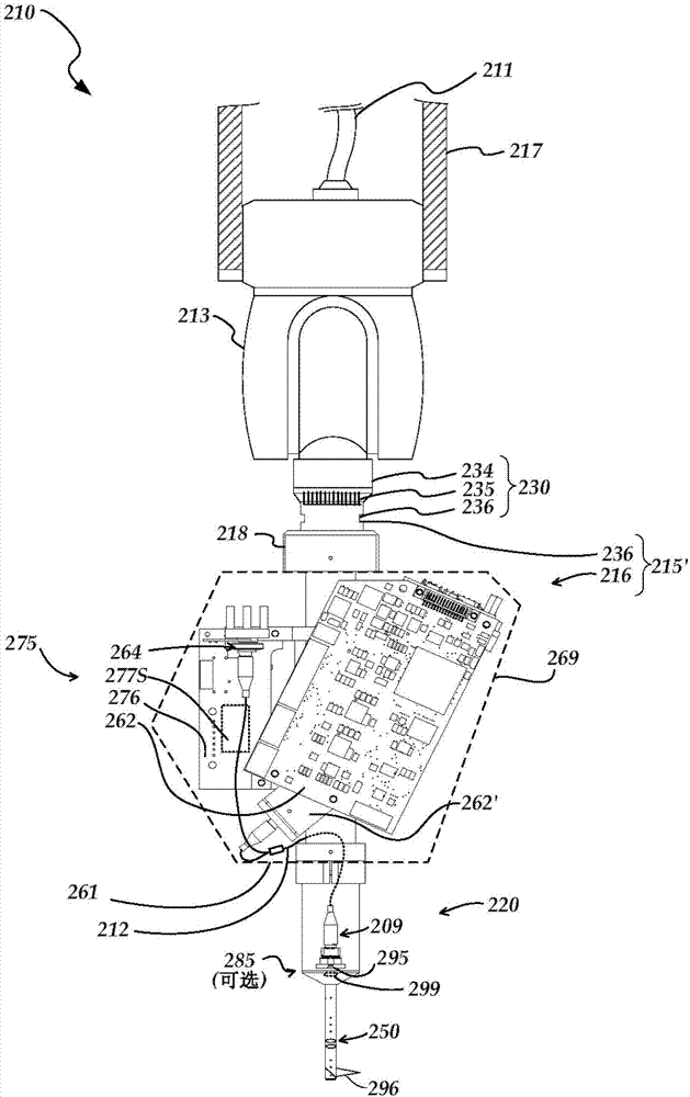 Optics element and method for detecting detachment state of chromatic probe detachment sensor system