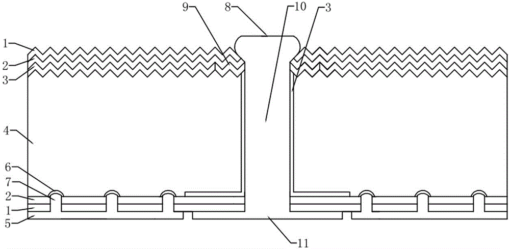 A metal through-type back-emitter crystalline silicon solar cell based on an n-type silicon wafer and its preparation method