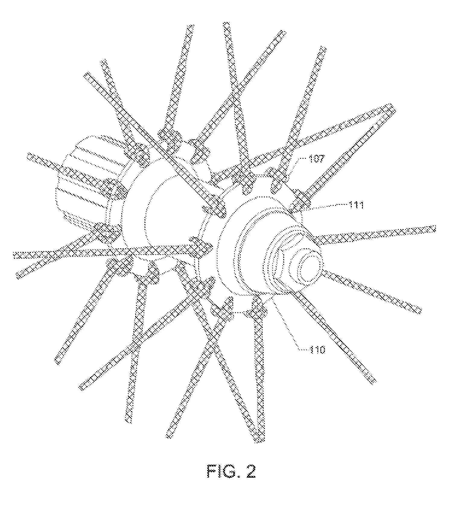 Spoke composed of braided fiber with hub and rim terminations