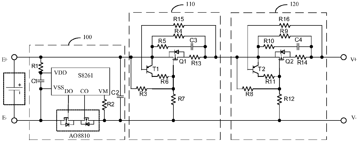 Lithium battery intrinsically safe explosion-proof circuit