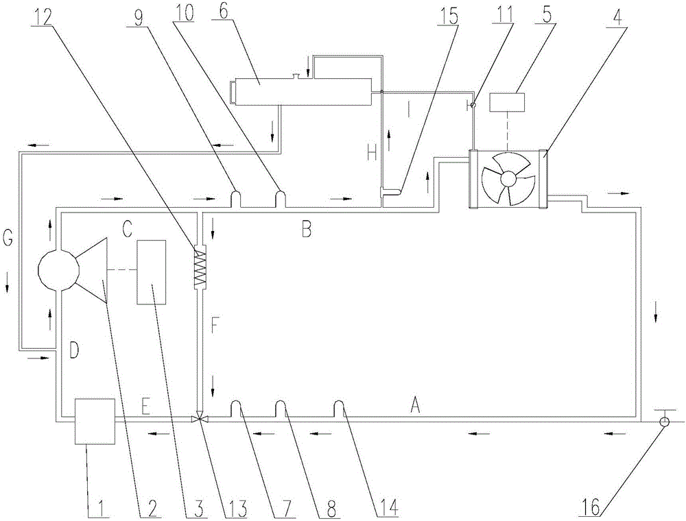 Cooling system of hydrogen energy tramcar fuel cell