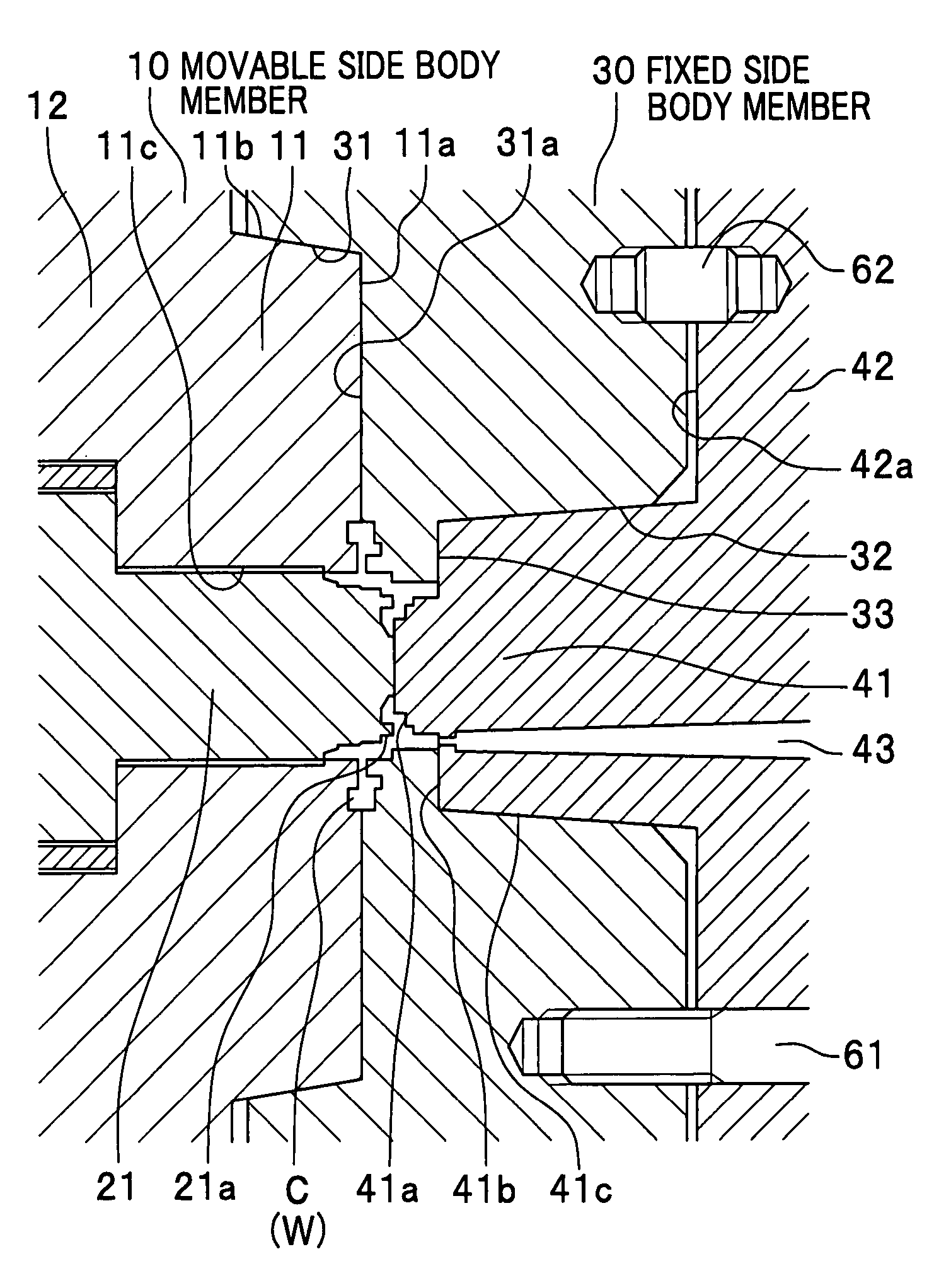 Molding metal mold and method for producing a molded item