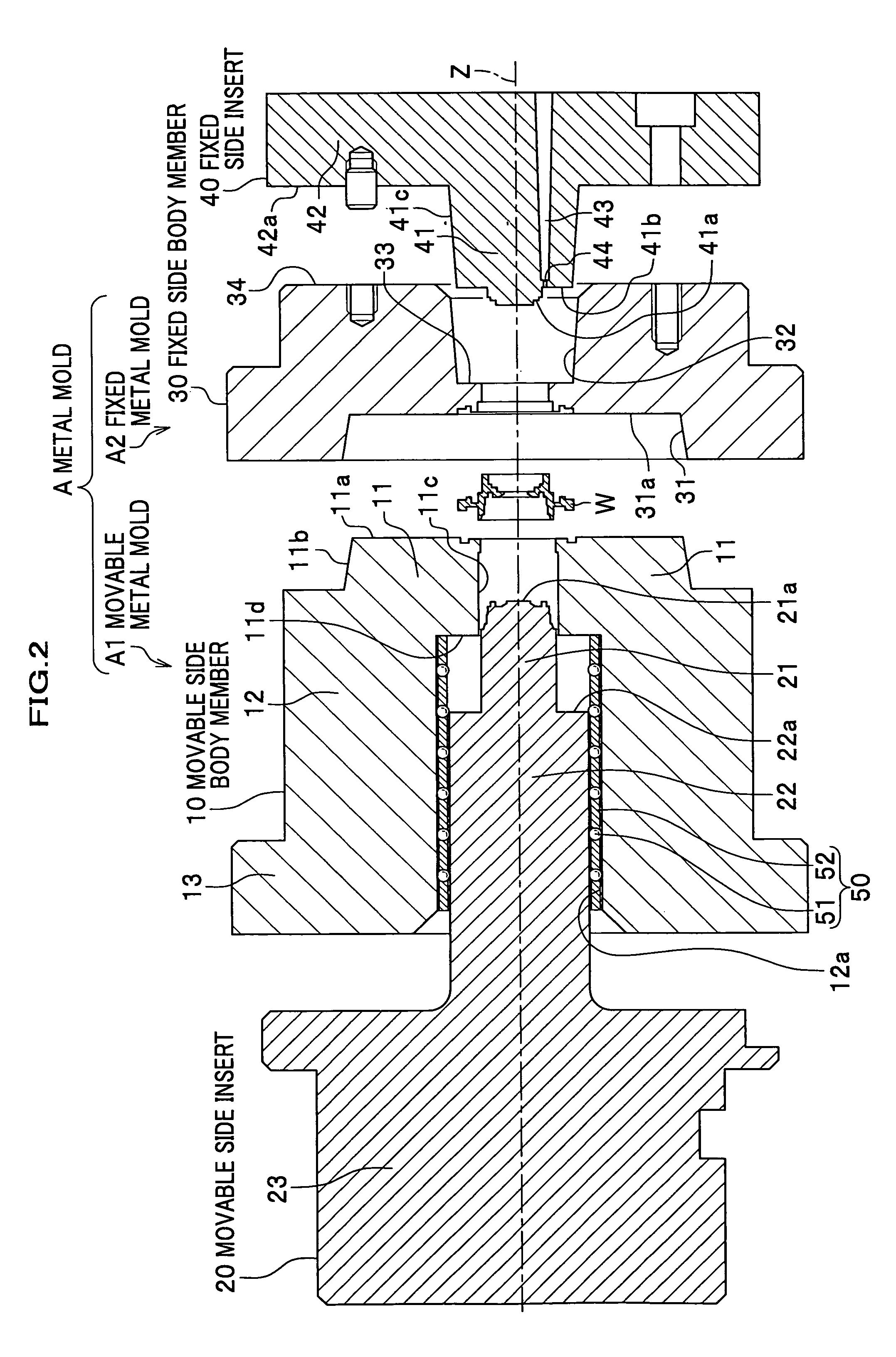 Molding metal mold and method for producing a molded item