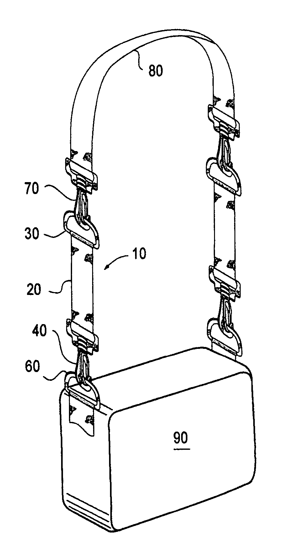 Detachable shock absorber accessory for shoulder strap