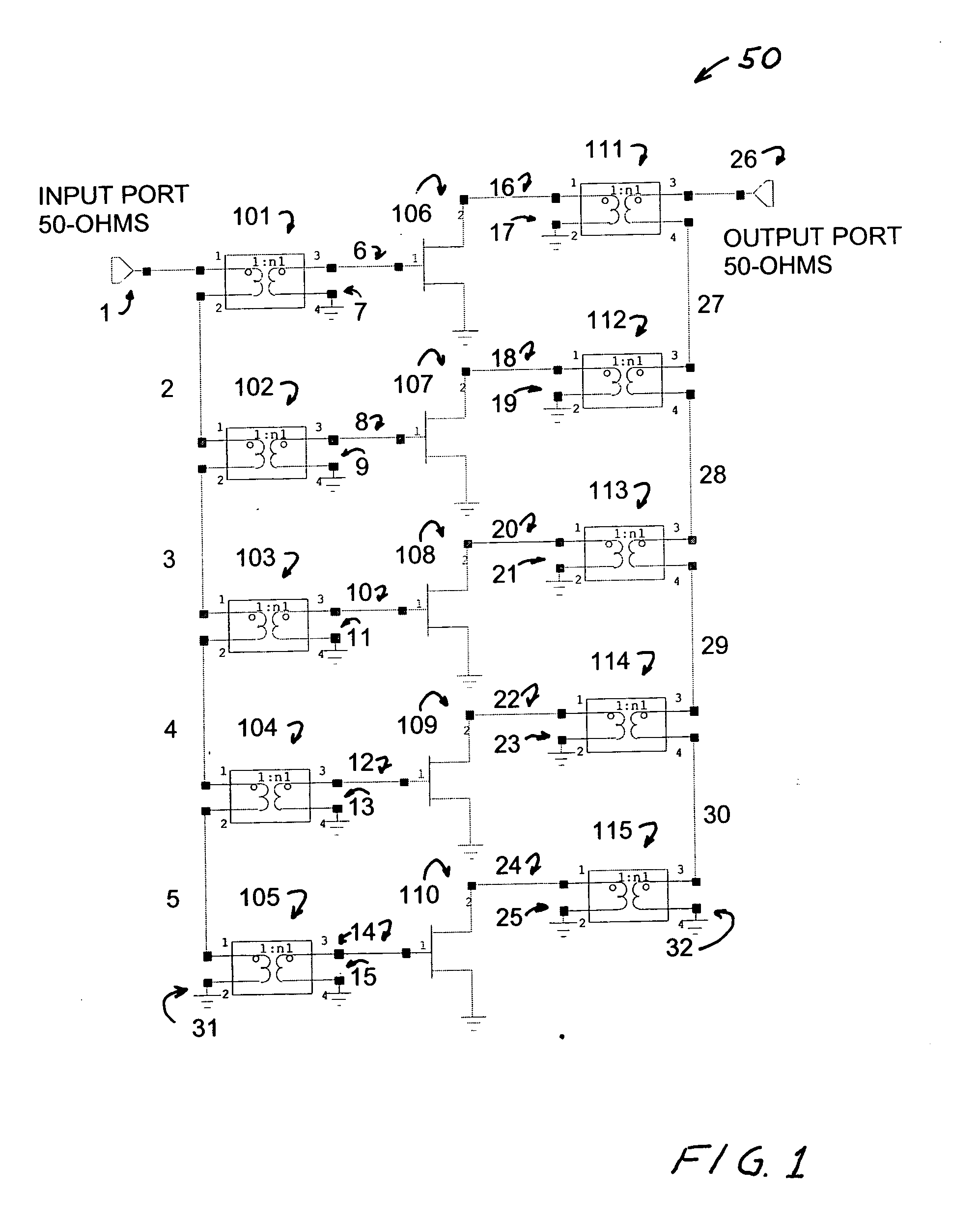 Wide bandwidth, high power amplifier