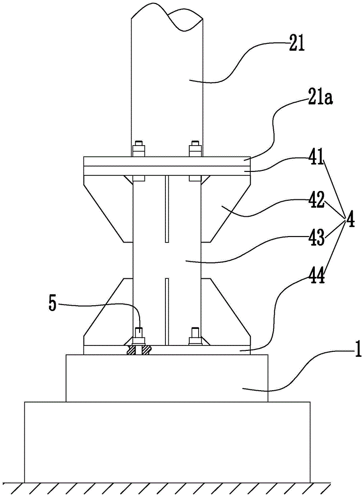 Flange transfer communication tower