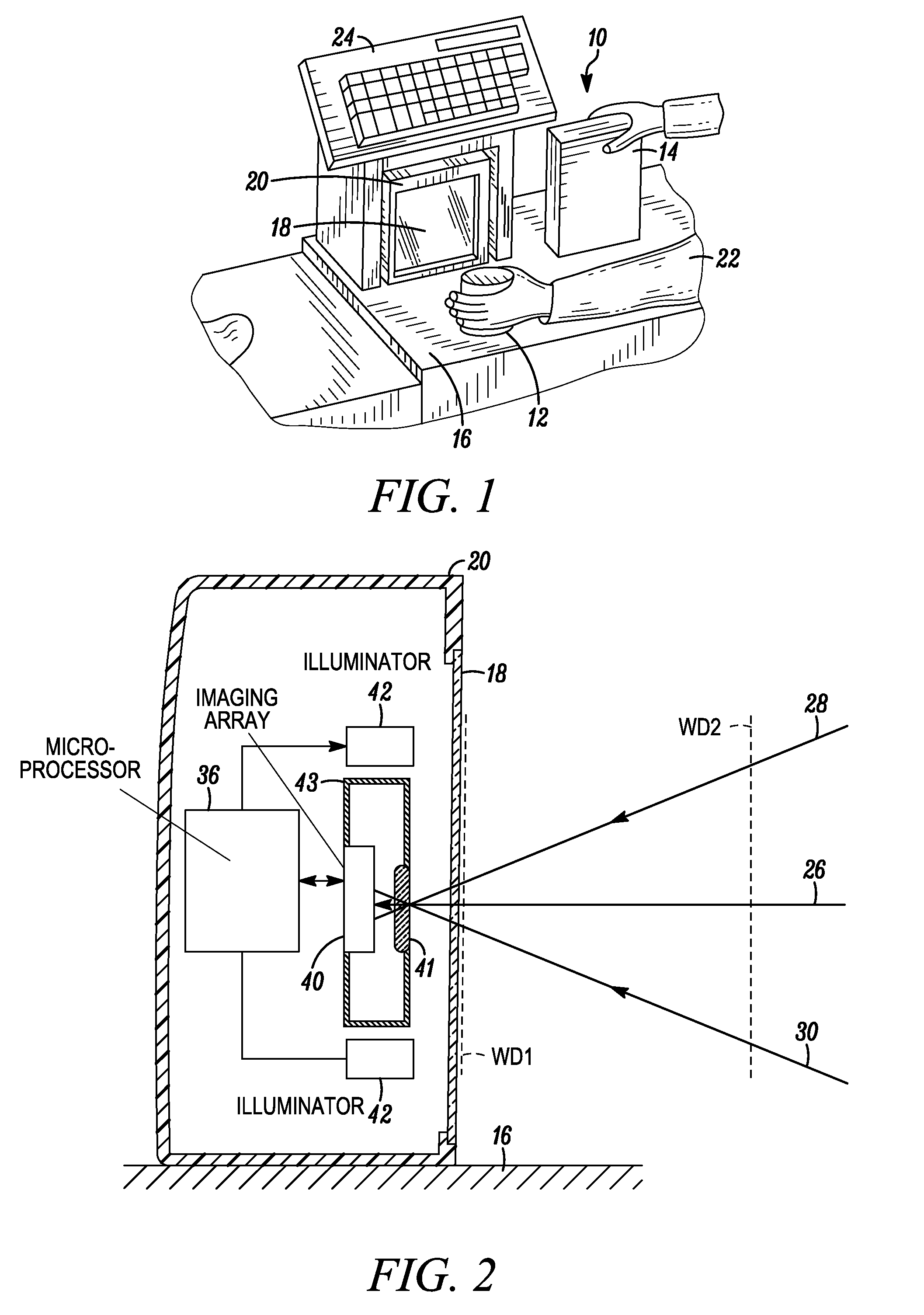 Imaging reader with non-uniform magnification within a field of view