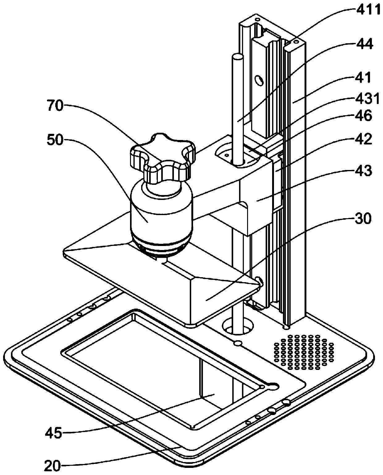 Platform adjustment mechanism of photocuring 3D printer, and photocuring 3D printer