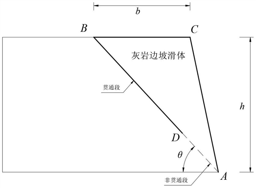 Method for calculating service life of limestone slope based on corrosion rate